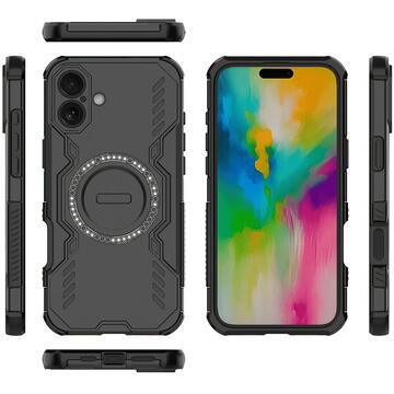 Husa Husa pentru iPhone 16 - Techsuit ArmorMag Case - Black