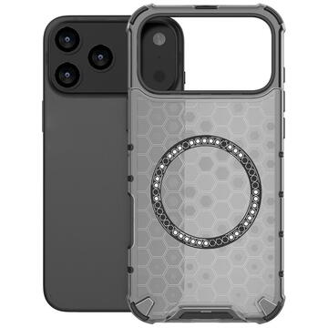Husa Husa transparenta pentru iPhone 17 Pro Max - Techsuit HoneyComb Shield MagSafe - Black