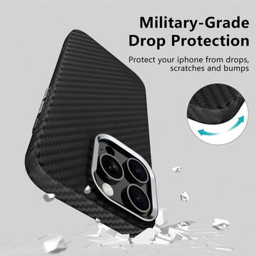 Husa Husa pentru iPhone 15 Pro Max - Techsuit CarbonHalo MagSafe - Black