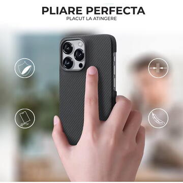 Husa Husa pentru iPhone 17 Air - Techsuit Aramid Fiber MagSafe - Black