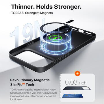 Husa Husa pentru iPhone 17 Pro Max - Torras SlimFit MagSafe Series - Black