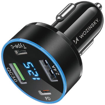 Wozinsky 5907769308499 WDCCB 2x USB-A + 2x USB-C 50W Negru