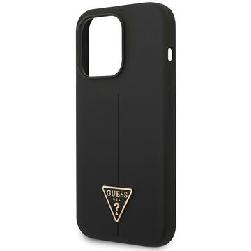 Husa Guess GUHCP14LSLTGK iPhone 14 Pro 6.1&quot; black/black hardcase Silicone Triangle