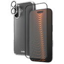 SBS set with D3O technology for iPhone 16 - case + glass screen and camera protector - transparent