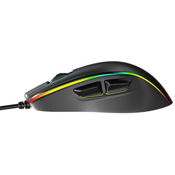 Mouse Mouse de gaming Meetion GM23, Iluminat RGB, 12800 cpi, 128 x 81 x 40 mm, Lungime cablu 1.8 m, Negru-Gri