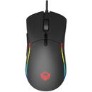 Mouse office/gaming cu fir Meetion GM19_2023, Lungime cablu 1.8 m, 12 000 cpi, 127 x 65 x 41 mm, Negru