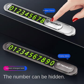 Suport Bord Parcare Temporara pentru Numarul de Telefon Techsuit, negru, PNP1