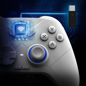 Joystick, Turbo Quick Setting, Dual Vibration, 800mAh - Flydigi Direwolf 2 - White