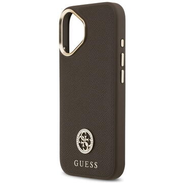 Husa Husa pentru iPhone 17 - Guess Grained Strass Logo MagSafe (GUHMP17SPGCRMDEW) - Brown