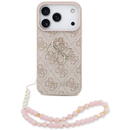 Husa pentru iPhone 17 Pro Max - Guess Hardcase 4G Classic Logo with Strap (GUHCP17XP4GMGSP) - Pink
