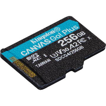 Card reader Kingston 256GB microSDXC Canvas Go Plus Gen4 200R A2 U3 Single Pack w/o ADP