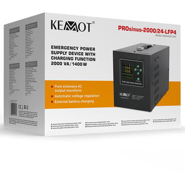 UPS CENTRALE SINUS PUR 2000VA/1400W 24V KEMOT