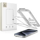 Sticlă securizată Tech-Protect Quick Set+ pentru iPhone 15 Pro, pachet 2 bucăți, neagră