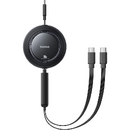 Cablu Baseus Free2Pull retractabil Fast Charging USB-C la 2x USB-C, 100W, 1.2m, Negru